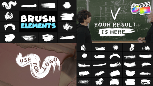 Animated Handmade Paint Brush Stroke Elements Pack