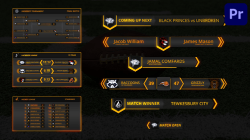 Dynamic Sports Broadcast Graphics with Animated Lower Thirds