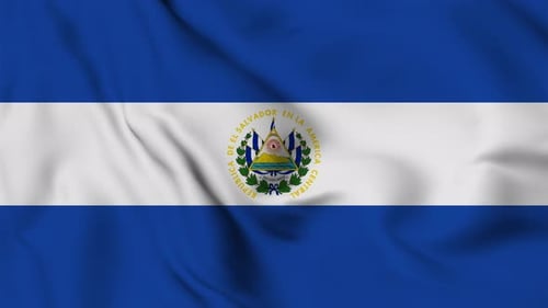 El Salvador Flag Waving Seamless Loop Animation