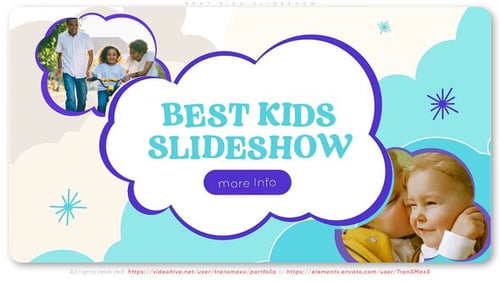 Playful Kids Cloud Slideshow with Dynamic Photo Frames