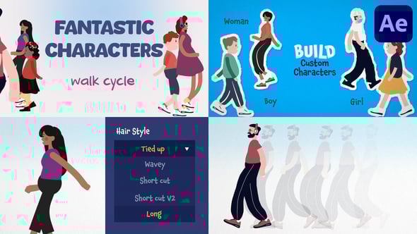 Fantastic Characters Walk Cycles for After Effects, Elements ft ...