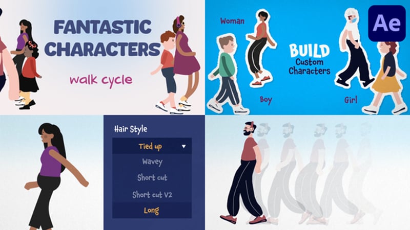 Fantastic Characters Walk Cycles for After Effects, Elements ft ...