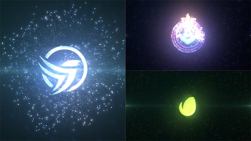 Revelação do logotipo Glow Particles