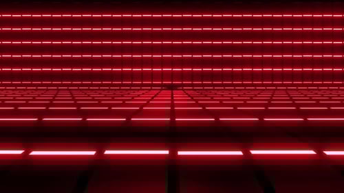 Abstract Red Glowing Geometric Grid Motion Background