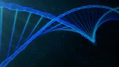 Animated Digital DNA Helix Particle Rotation