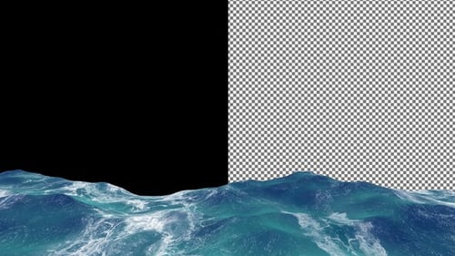 Big Sea Waves with Transparent Background, Exclusive, Unique Design, 3D Render