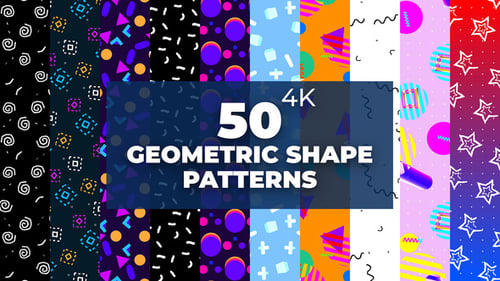 Animated Geometric Shape Pattern Seamless Background Pack