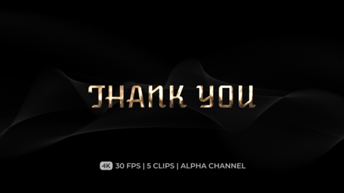 Metallic 3D Thank You Text Animation with Color Options