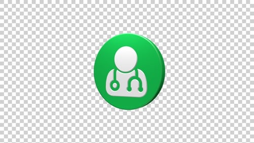 3D Animated Doctor Icon Loop for Healthcare Videos