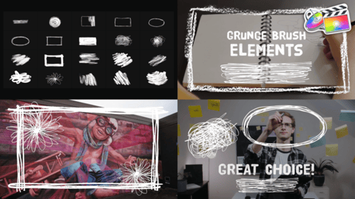 Grunge Brush Elements | FCPX