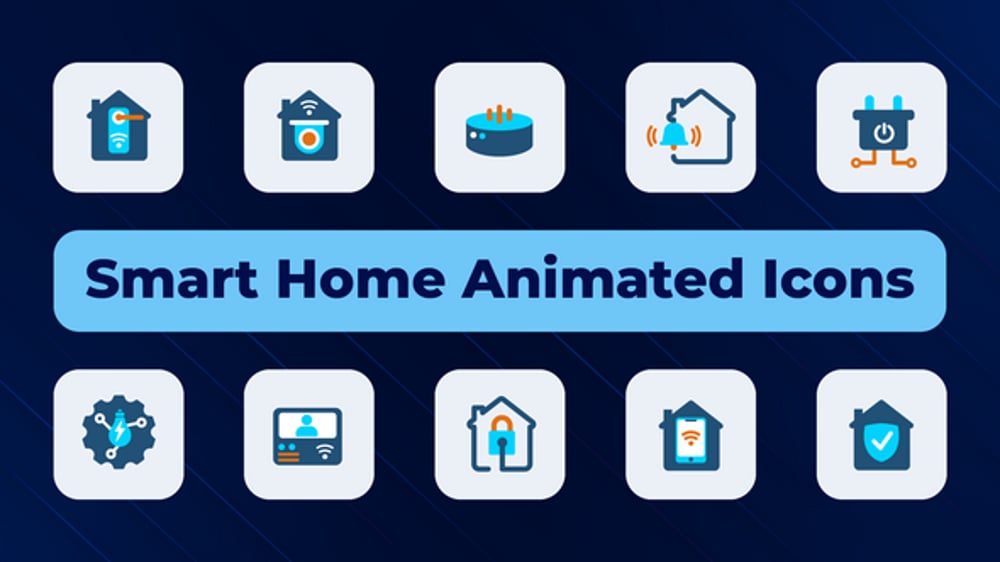 Flat Design Animated Smart Home Technology Icons, Elements ft. admin ...