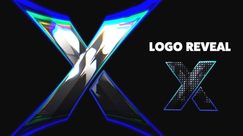 Energetic Neon and Glitch Metallic Logo Reveal