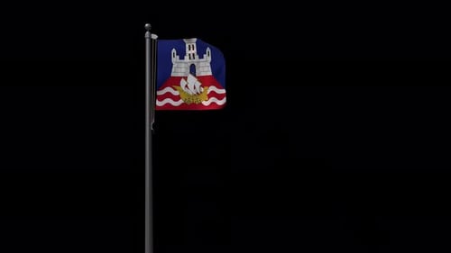 Drapeau de la ville de Belgrade, vidéo 4K Prores 4444 avec Alpha