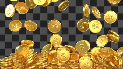 Falling Gold Coins Accumulation for Finance and Success
