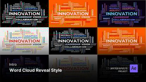Intro/Opening Video - Word Cloud Reveal Style After Effects Template