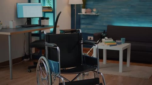 Empty Wheelchair in a Sunny Living Room