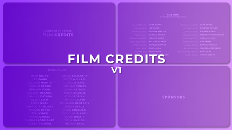 Minimalist Film Credits Template, Elements ft. movie credits & film ...