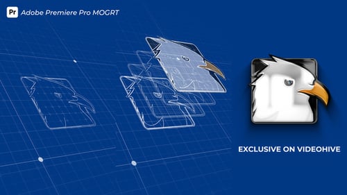 Blueprint Grid Logo Reveal MOGRT 4
