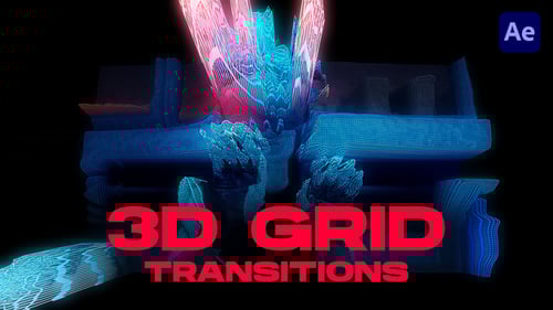 3D Grid Pixel Distortion Video Transitions