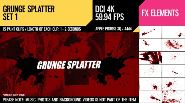 Blood Splatter (HD Set 2), Elements Motion Graphics ft. cinematic ...