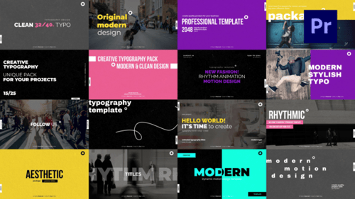 Dynamic Animated Text Titles: Modern Typography Motion Graphics Pack