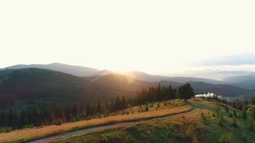 Aerial View of Wooded Mountains