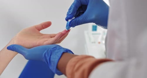 Blood Sample Being Drawn in Clinic