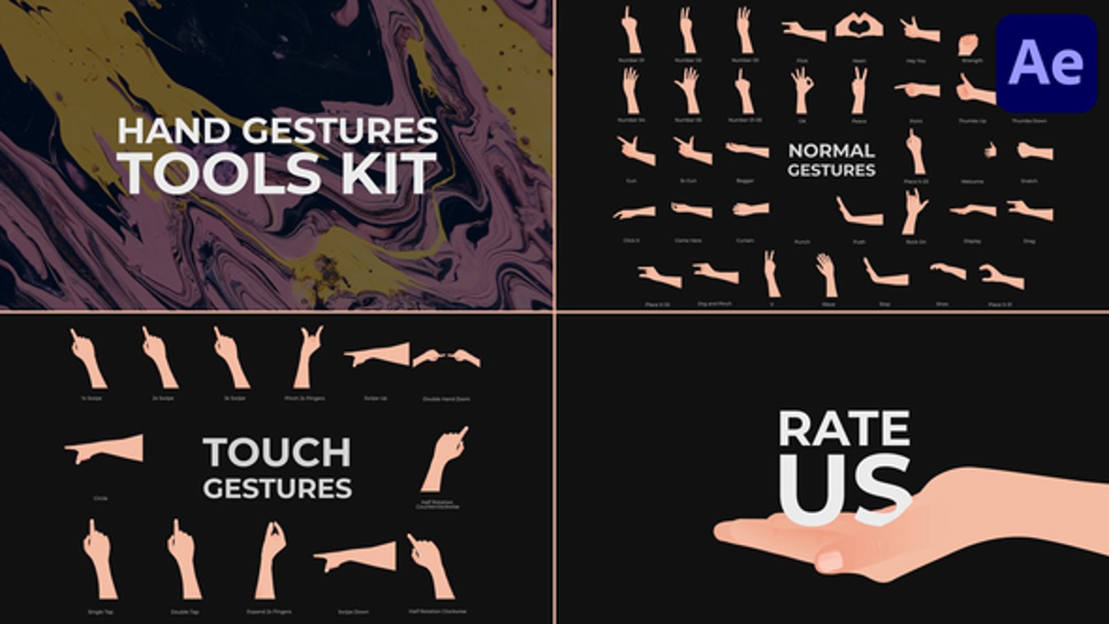 Animated Hand Gestures for Interactive Motion Graphics, Elements ft ...