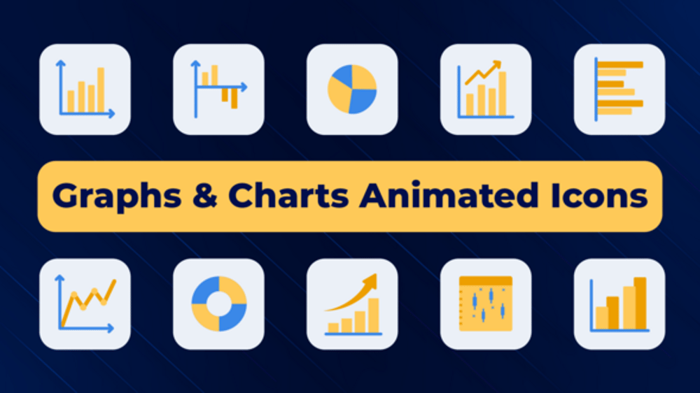 Animated Graphs and Charts Icon Pack, Elements ft. graph & line chart ...
