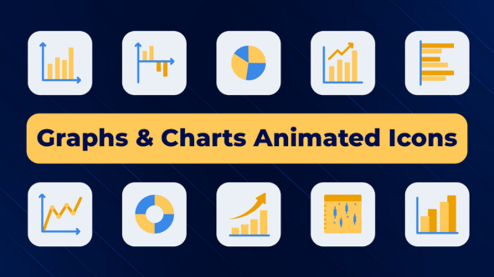 Animated Graphs and Charts Icon Pack, Elements ft. graph & line chart ...