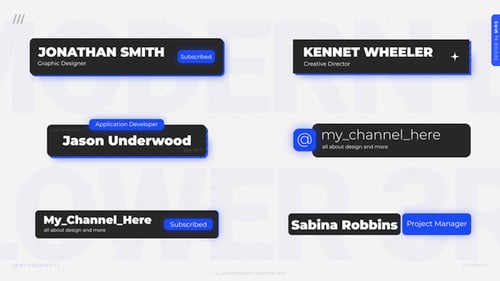 Clean Animated Lower Thirds Pack for Modern Video Content