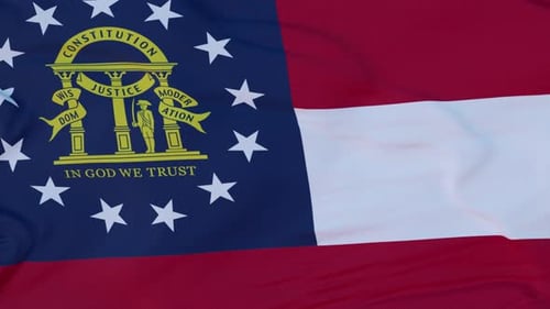 Waving Georgia State Flag Seamless Loop Animation