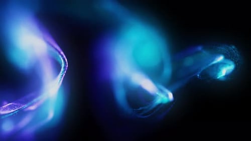Dynamic Abstract Glowing Blue Purple Particle Flow