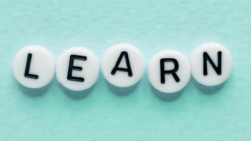 Learn Word Education Lesson Student Letters Blue