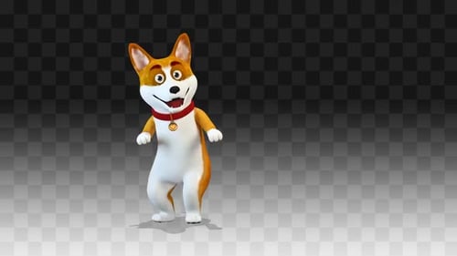 Cute Cartoon Dog Dancing Animation Loop
