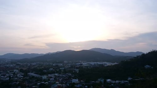 Sunrise Goes Into Sunset Over Hills and Valley Timelapse