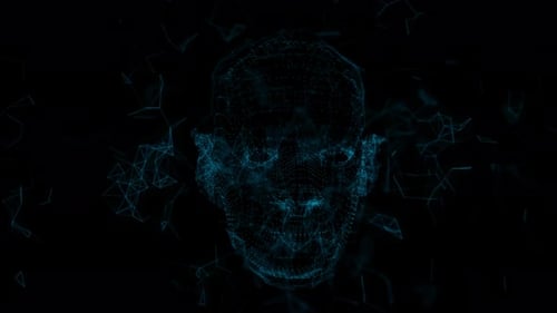 Futuristic Digital Human Head Network Technology Background