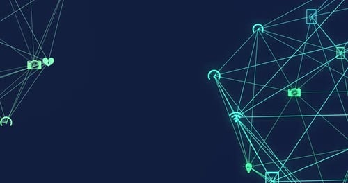 Abstract Digital Network Connections Animated Background