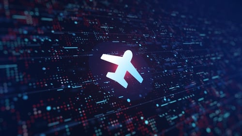 Flugzeug Icon Digitaler Hintergrund