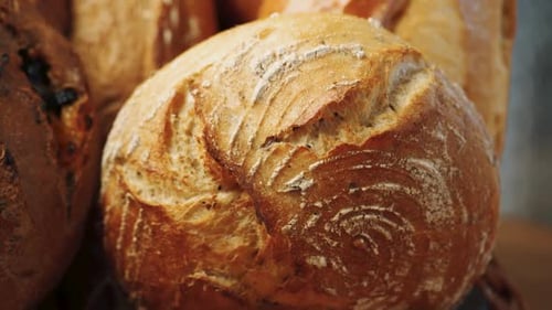 Close Up of Delicious Round Loaf of Bread