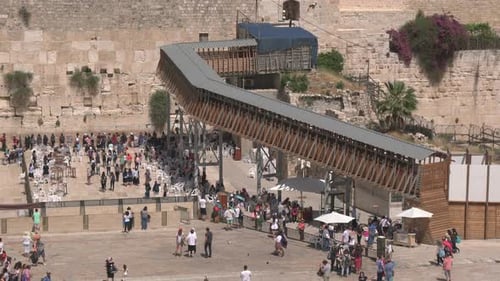 Tourists visiting the Wailing wall