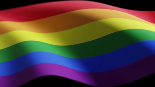 Realistic Waving Rainbow Flag for Diversity and Pride