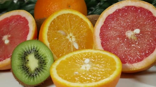 Assorted Citrus Fruits: Oranges, Grapefruits, Lemons and Kiwis