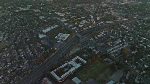 Napa Valley wine country. Homes and business property in local town