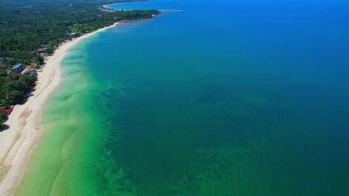 Tropical Paradise: Aerial View of Coastline and Ocean