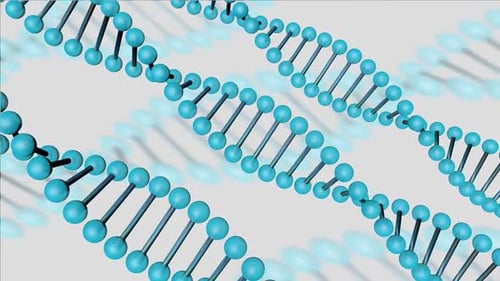 Rotating DNA Strands Molecular Structure 3D Animation