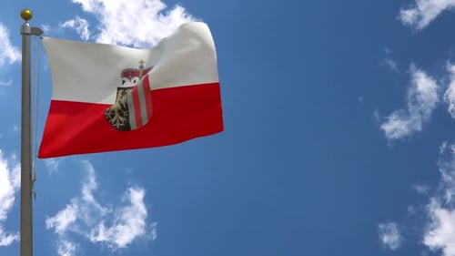 Salzburg Flag Waving Against Blue Sky with Clouds