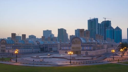Majestic Sunrise Over an Urban Cityscape