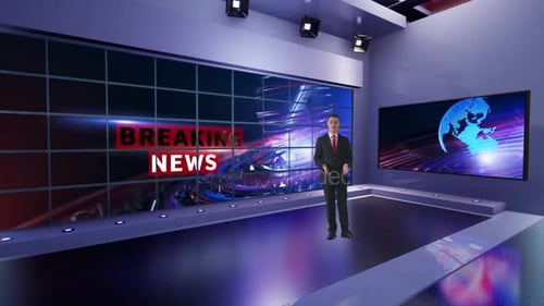 3D Virtual Tv Studio News B9016
