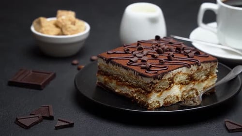 Delicious Tiramisu Dessert with Coffee and Chocolate